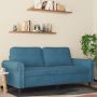 Dvivietė sofa, mėlynos spalvos, 140cm, aksomas