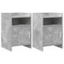 Naktiniai staliukai 2 pcs Betono pilka 40 x 36 x 60 cm