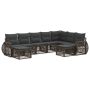 Sodo Sofų Rinkinys 9 pcs Pilka poliratanas