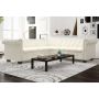 Chesterfield penkiavietė kampinė sofa, dirbtinė oda, balta