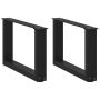 Kavos staliuko kojelės, 2 vnt., juodos, 50x(30-31) cm, plienas, U formos
