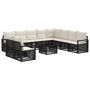 Sodo Sofų Rinkinys 11 pcs Juoda poliratanas