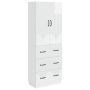 Spintelė 2 pcs Itin blizgi balta 66 x 34,5 x 87 cm