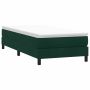 Box Spring Lova be čiužinio Tamsiai žalia 100x210 cm aksomas