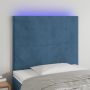 Galvūgalis su LED, tamsiai mėlynas, 100x5x118/128cm, aksomas