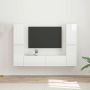 TV spintelių komplektas 6 pcs Aukštai blizganti balta