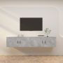 Sieninės TV spintelės, 2vnt., betono pilkos, 100x34,5x40cm