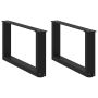 Kavos staliuko kojelės, 2 vnt., juodos, 70x(30-31) cm, plienas, U formos