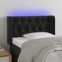Galvūgalis su LED, juodos spalvos, 83x16x78/88cm, aksomas