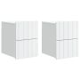 Sieninis naktinis staliukas 2 pcs Balta 33 x 34,5 x 43 cm