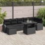 Sodo Sofų Rinkinys su pagalve 8 pcs Juoda