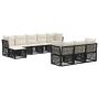 Sodo Sofų Rinkinys 10 pcs Juoda poliratanas