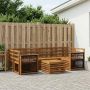 Lauko sofos komplektas 7 pcs Natūrali Kietos akacijos mediena
