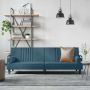 Sofa-lova su porankiais, mėlynos spalvos, aksomas