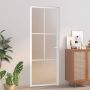 us durys, baltos, 76x201,5cm, matinis stiklas ir aliuminis