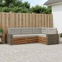 Lauko sofos komplektas 4 pcs Natūrali ir šviesiai pilka
