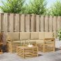 Lauko sofos komplektas 5 pcs Balta ir kreminė 59 x 59 x 37 cm
