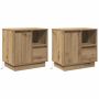 Šalia lovos spintelė 2 pcs Amatininkų ąžuolas 50 x 34,5 x 50 cm