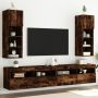 TV spintelės su LED, 2vnt., dūminio ąžuolo, 30,5x30x90cm