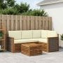 Lauko sofos komplektas 5 pcs Natūralus ir grietinėlė