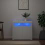 Šoninė spintelė su LED apšvietimu, baltos spalvos, 80x35x75cm
