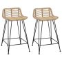 Baro taburetė 2 pcs Natūrali 44 x 45 x 76 cm Ratana ir Plienas
