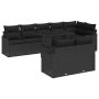 Sodo Sofų Rinkinys su pagalve 9 pcs Juoda Poli ratanas