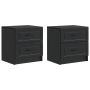 Šalia lovos spintelė su stalčių 2 pcs Juoda 43 x 34,5 x 44,5 cm