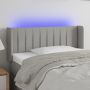 Galvūgalis su LED, šviesiai pilkas, 93x16x78/88cm, audinys