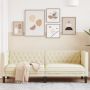 Trivietė chesterfield sofa, kreminės spalvos, dirbtinė oda