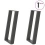 Konsolinio stalo kojelės, U formos, 2 vnt., antracito spalvos, 28x(72-73) cm, plienas