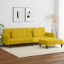 Dvivietė sofa-lova su pakoja, geltonos spalvos, aksomas