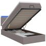 Otmana lova su matracsu ir LED Taupe 80 x 200 cm Audinys