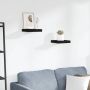 Pakabinamos lentynos, 2vnt., juodos, 23x23,5x3,8cm, MDF