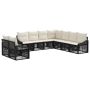 Sodo Sofų Rinkinys 9 pcs Juoda poliratanas