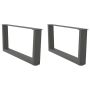 Kavos staliuko kojelės, V formos, 2 vnt., antracito spalvos, 70x(30-31,3) cm, plienas