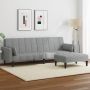 Dvivietė sofa-lova su pakoja, šviesiai pilkos spalvos, audinys