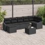Sodo Sofų Rinkinys su pagalve 8 pcs Juoda poliratanas