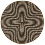 Kilimas, juodas, 90cm, džiutas, rankų darbo, spiralės dizainas