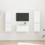 TV spintelių komplektas 5 pcs Aukštai blizganti balta