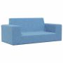 Dvivietė vaikiška sofa, mėlynos spalvos, minkštas pliušas