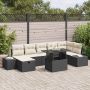 Sodo Sofų Rinkinys 8 pcs Juoda poliratanas