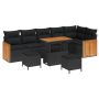 Sodo Sofų Rinkinys su pagalve 9 pcs Juoda