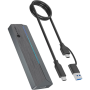Raidsonic Icy Box M.2 SATA/NVMe SSD Enclosure with USB 3.2 Gen 2 Type-C and RGB light | Warranty IB-1826MCL-CU31 month(s)