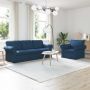 Sofa 2 pcs Mėlyna 215 x 82 x 80 cm audinys