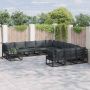 Sodo Sofų Rinkinys su pagalve 12 pcs Juoda Aliuminis