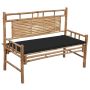 Sodo suoliukas su pagalvėle, 120cm, bambukas