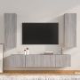 TV spintelių komplektas, 4 dalių, pilkas ąžuolo, mediena