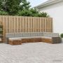 Lauko sofos komplektas 8 pcs Natūrali ir šviesiai pilka