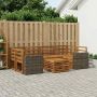 Lauko sofos komplektas 7 pcs Natūrali Kietos akacijos mediena